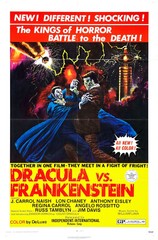 Dracula Vs. Frankenstein 11 x 17 Horror Reproduction Poster