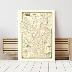 Old Map of Oneida County, NY 1852 – Vintage New York Art