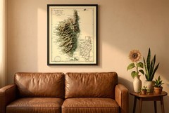 Corsica France Map, Corsica 2D Relief Map – 2D Flat Print
