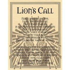 Lion’s Call Poster 8.5 x 11″ Parchment Print NEW Book of Shadows Page