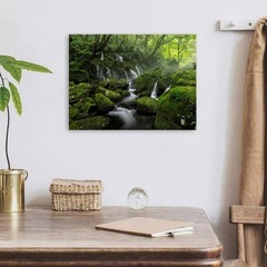 Waterfall Canvas Wall Art for Living Room Nature Forest Picture Wall Decor Fo…