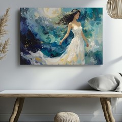 Celestial Dream Woman Canvasethereal Fantasy Moonlight Wall Art