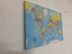 Classic World Map Poster on Canvas Traditional Political Global Map Countries Co