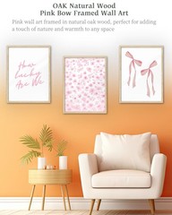 Natural OAK Wood Trendy How Lucky Are We Framed Wall Art, 12×16 in Pink Flora…
