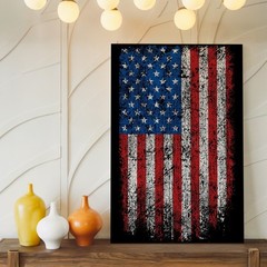 Distressed American Flag Canvas Wall Art Vintage Style Patriotic Canvas Print