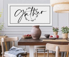 Gather – Large Black and White Canvas Wall Art – Stretched on a Heavy Wood Frame