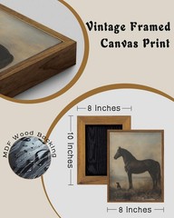 Vintage Horse Framed Wall Art Farmhouse Animal Canvas Wall Art Horse Pictures…