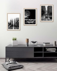 San Francisco Framed Wall Art,12x16in Black and White Cable Car Canvas Print,…