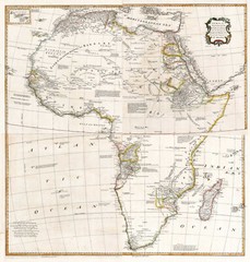 1755 Wall Map of Africa Countries Vintage Poster Art Print Home Office Decor