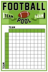 Football Squares Board 100 Party Decoration Sport Pool Art Print Poster 24×36