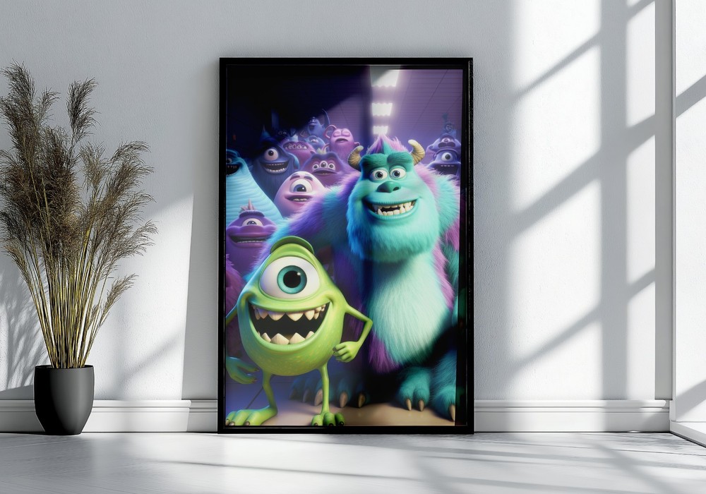 Monsters Inc Poster or Canvas – Monsters Inc Mike Wazowski and Sulley Wall Art