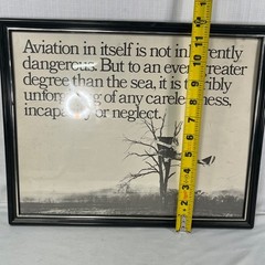 Vintage Aviation Safety Quote Framed Print Pilot Gift Wall Art 14.5×11.5