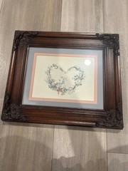 vintage 1988 Brooke Morrison «Entwined» heart wreath print by Home Interiors