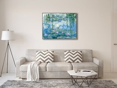 Framed Canvas Print Wall Art Home Decor Monet Painting Picture Water Lilies