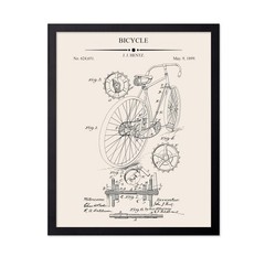 Vintage Bicycle Blueprint Poster – Bike Patent Print – Cyclist Art – Sports D…