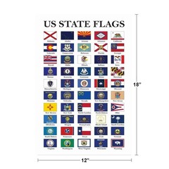 State Flags Poster 2026 Updated 18″L x 12″W, 2025 US | 7984