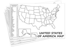 United States Map – USA Poster, US Educational Map – with State 2 Letter Abbr…