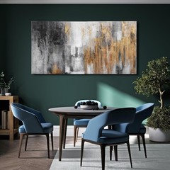 Stunning 24×48 Hand-Painted Abstract Canvas Decor for Luxury Living Spaces