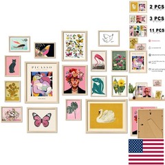 Eclectic Framed Art Prints – 16-Piece Canvas Set for Bedroom & Living Room