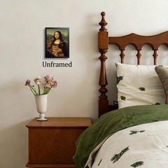 Funny Mona Lisa Cat Wall Art, Vintage Renaissance Mona Lisa Holding Orange Ta…