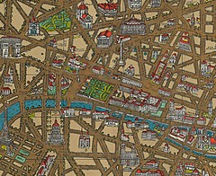 1927 Pictorial Map of Paris Wall Art Poster Print Artwork Decor Home School