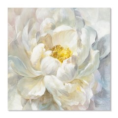 Peony Flower Canvas Wall Art Modern Yellowish Floral Picture Poster Print Abs…
