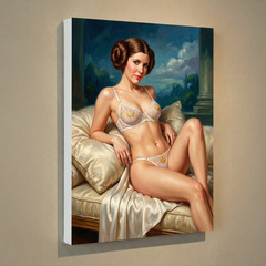 Princess Leia Canvas UV Print 12×16 – Vintage Retro Pin-Up Wall Art Decor