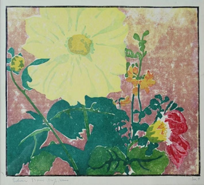 Yellow Dahlia by Edna Boies Hopkins – 1911 Arts and Crafts Floral Print