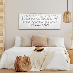 Love is Patient Love is Kind Wall Decor 40″X15″ Large Bible Verse Quote 1 Cor…
