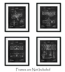Set 4 Wright Brothers Patent Print 8″x10″ Aviation Lovers Gift Airplane Wall Art