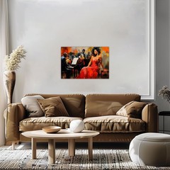 African American Canvas Prints Black Jazz Art Wall Decor Black Woman Violin S…