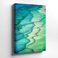 Wall Art Abstract Blue Green Watercolor Painting Modern Coastal Decor Print