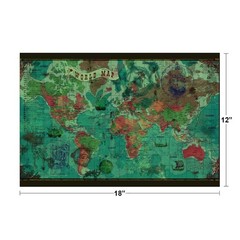 World Political Antique Style Map Cool Wall Decor Art Print Poster 18×12
