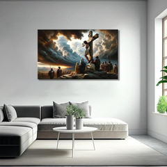 Framed Jesus Canvas Art – Good Friday Christian Wall Decor 36×24 Inch