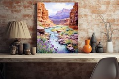 16×20 Desert Canyon Canvas Print Wall Art