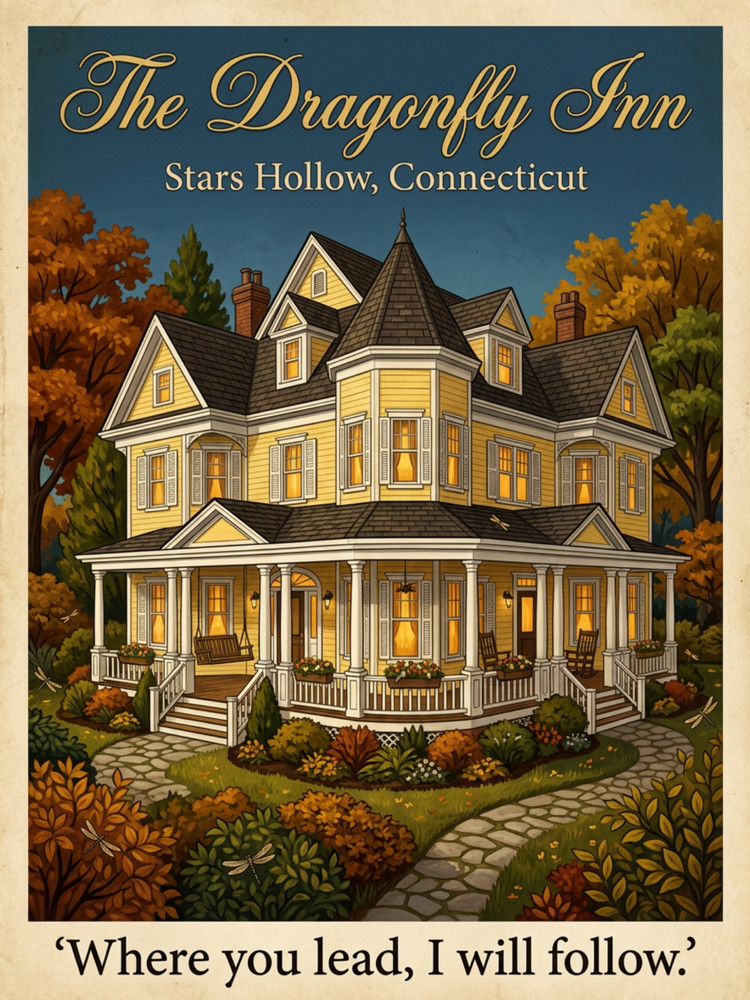 Gilmore Girls Dragonfly Inn Wall Collage Postcard Style Poster