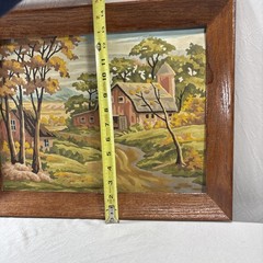 Vintage Country Barn/ Dairy Wooden Framed Print Rustic Farmhouse Wall Art Decor