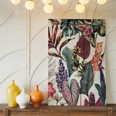 Colorful Tropical Leaves Canvas Wall Art Abstract Botanical Nature Print Home