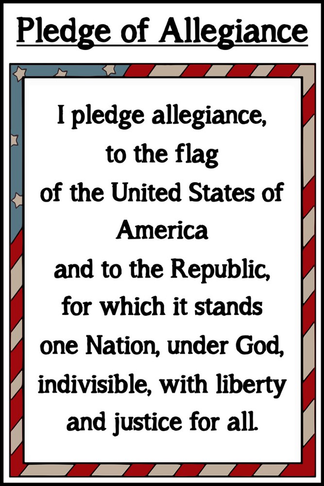 Pledge of Allegiance to USA Flag Educational Art Wall Room Poster – POSTER 20×30