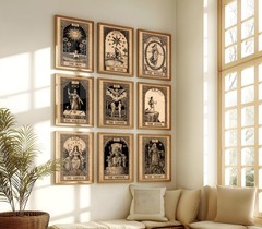 Tarot Wall Art Vintage Tarot Card Poster The Sun Moon Hermit Empress Prints G…
