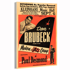 1960 Dave Bribeck And His Modern Jazz Concert Poster or Canvas Home Decor