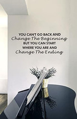 Inspirational Quotes Wall Decals,You Can’T Go Back and Change the Beginning Moti