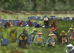 Ventura County Field Workers : Signed LE Art Print : Sandra Watercolors™