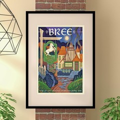 Bree Prancing Pony Travel Poster Fantasy Rings Wall Art Lord Canvas