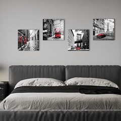 Black and White Wall Art for Bedroom Red City Wall Decor Paris Bathroom Pictures