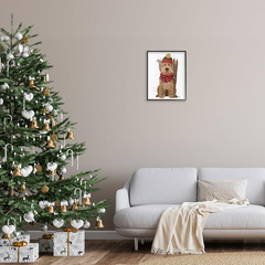 Charming Skiing Dog Framed Giclee Wall Art by Fab Funky