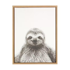 24 In. X 18 In. «Sloth» by Tai Prints Framed Canvas Wall Art