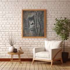 Vintage SASQUATCH TREE Wall Art, Bigfoot Forest Nature Poster, Cryptid Ape Decor