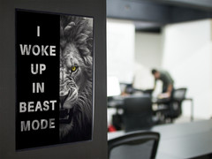 I Woke up in BEAST MODE Wall Vinyl ART Decal LION Poster Print Removable