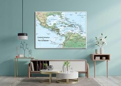 Central America and the Caribbean Poster Map – 24 x 17 inches – Paper Multi